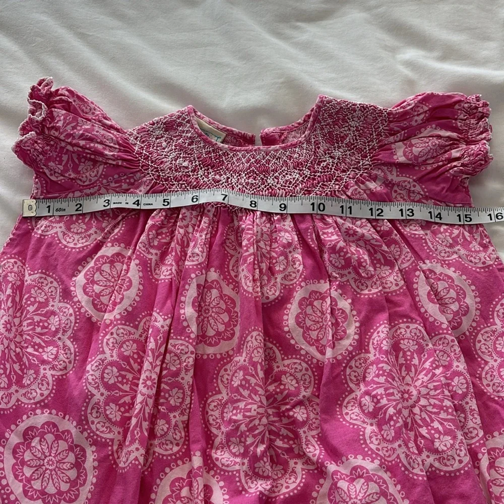 Marmellata Smocked Bohemian Print Pink Dress 4T - Picture 13 of 14